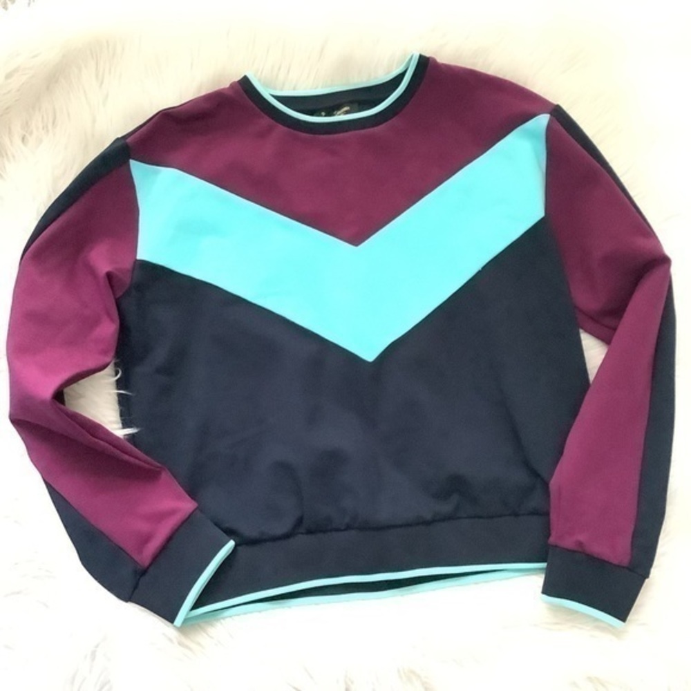 Juicy Couture Navy Wine  and Teal Chevron Top